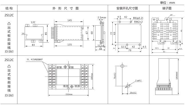 DZB-554中間繼電器外形及安裝尺寸圖片 DZB-554中間繼電器外形及安裝尺寸圖片