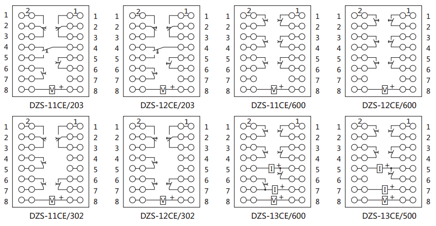DZS-12CE延時中間繼電器內(nèi)部接線圖及外引接線圖 DZS-12CE延時中間繼電器內(nèi)部接線圖及外引接線圖
